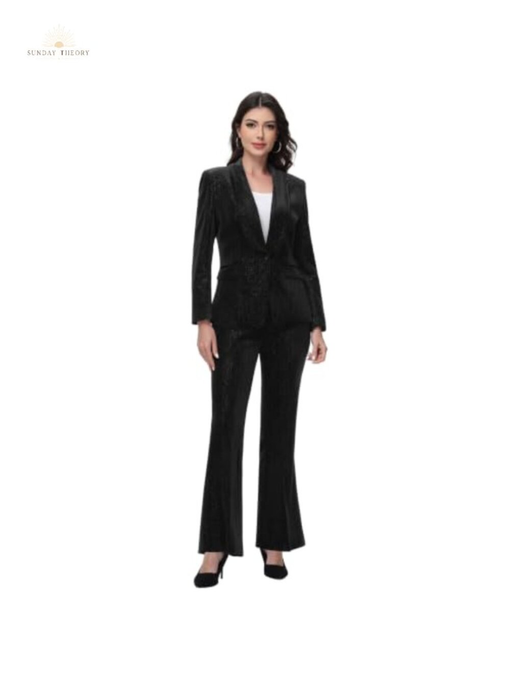 Women Velvet Pantsuit 2 Piece Party Tuxedo Formal Outfits Bootcut
